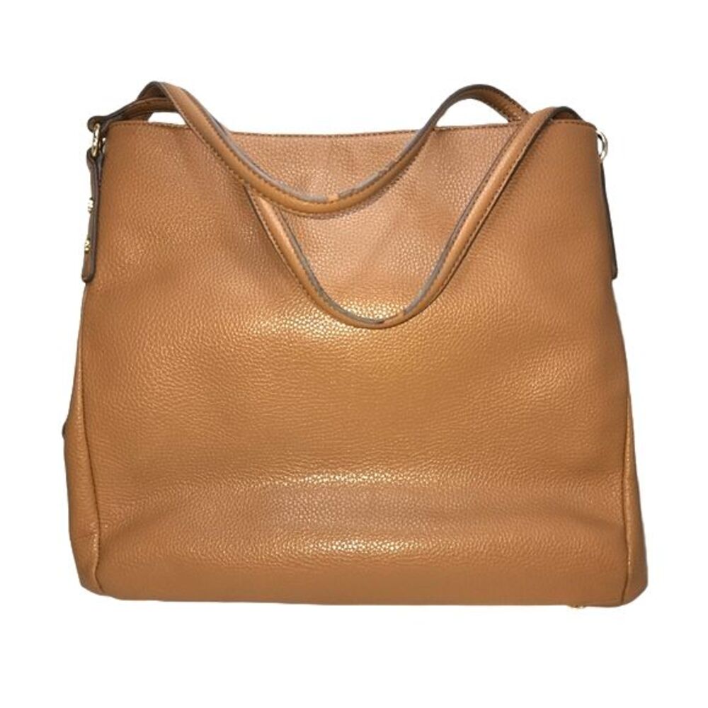 Nicole Miller Beige Faux Leather Shoulder Bag 13"X12"X2.5" - Picture 3 of 14